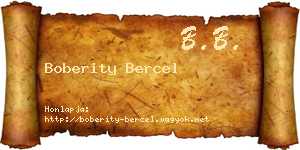 Boberity Bercel névjegykártya